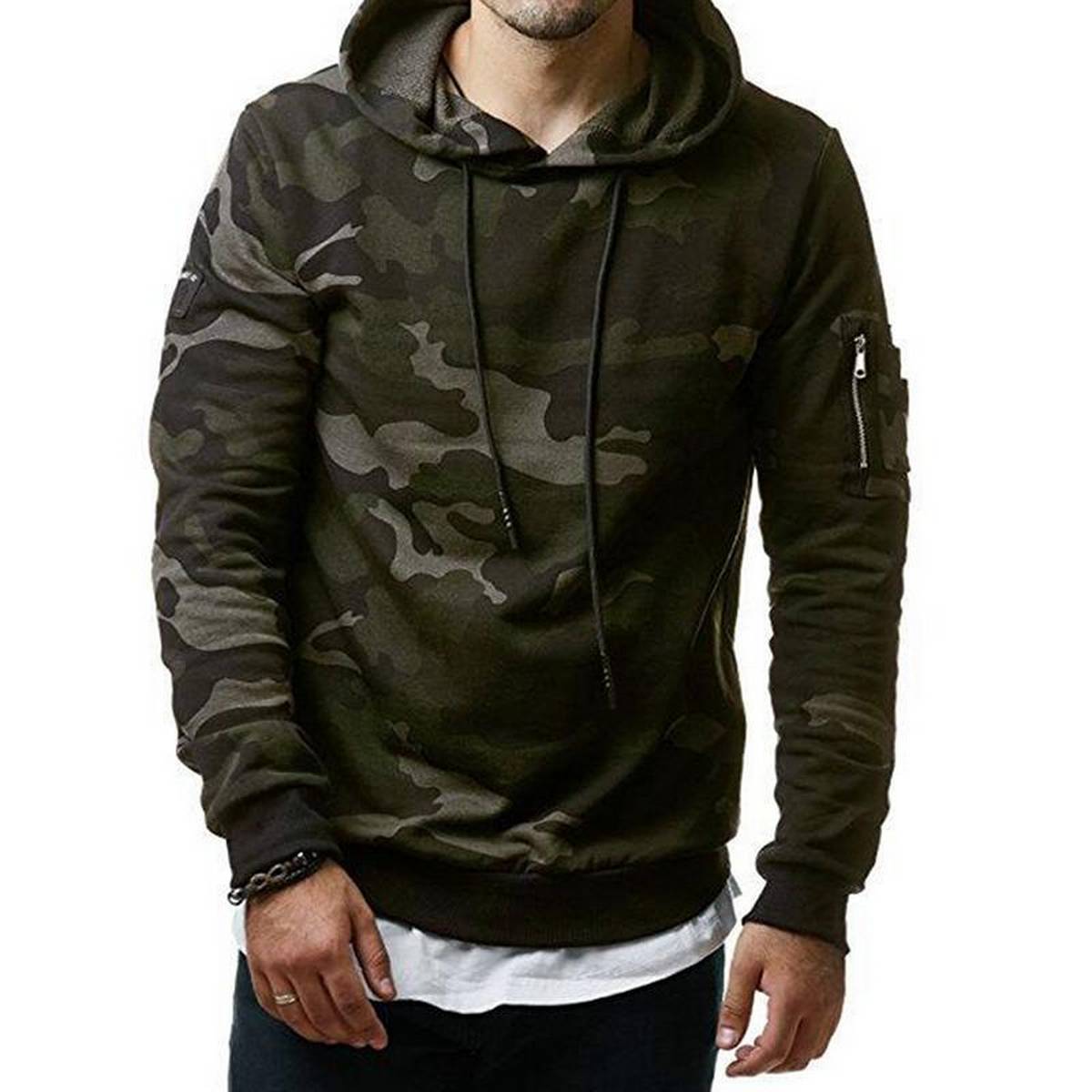 camo pullover mens