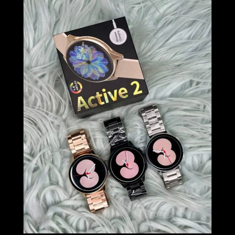 Trendhub Active 2 Smart Watch For Boys - Stylish Round Dial Touchscreen Smart Watch For Girls with Elegant Metal Chain Strap - Fashionable Smartwatch with a Unique Floral Display Design - Available in