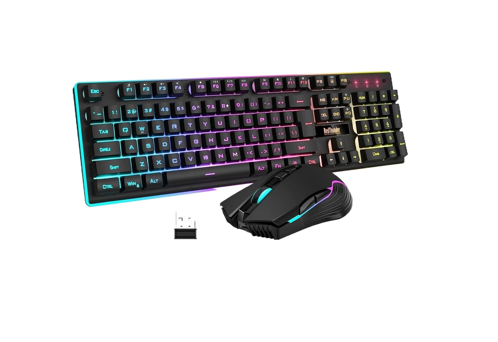 RedThunder K10 Wireless Gaming Keyboard and Mouse Combo, LED Backlit ...