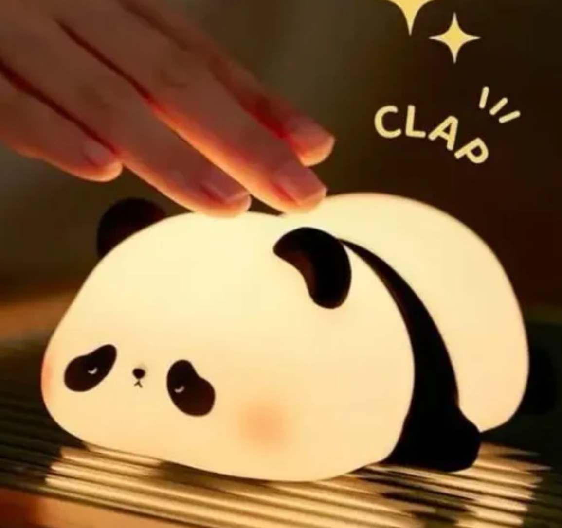 Adorable Panda Led Night Light Rechargeable Soft Silicone Bedside Lamp