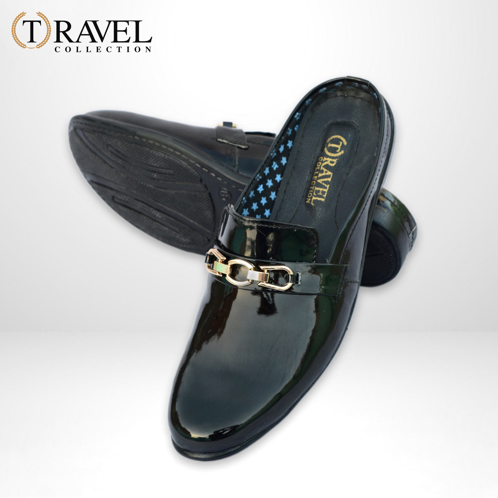 Travel Collection - Patent Loafers Shoes - Best Quality Half Loafers Shoes for Men - Black Color
