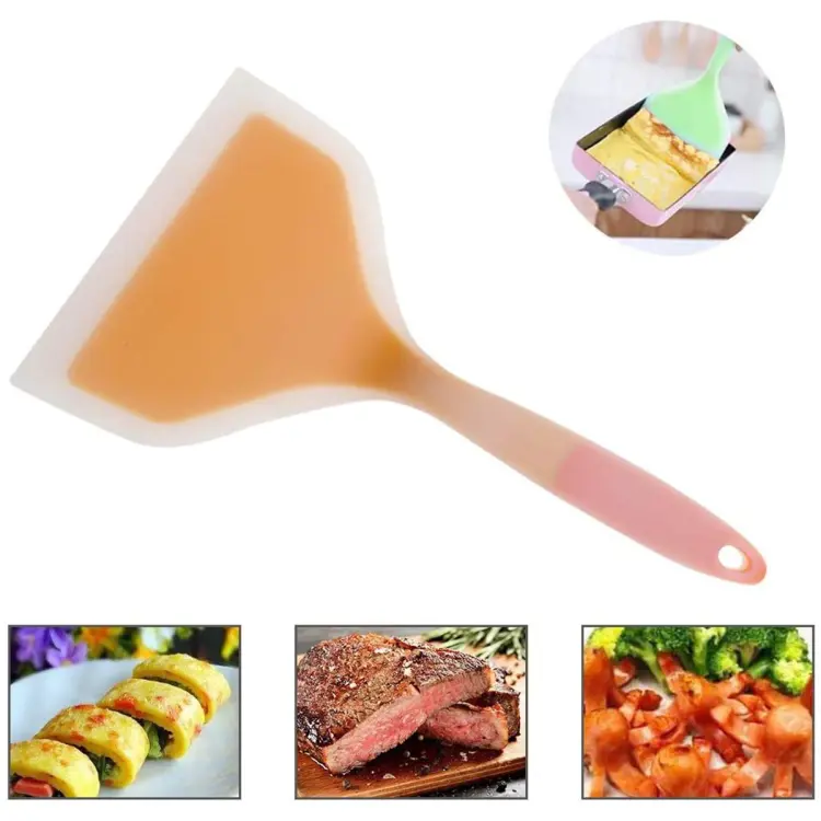 Silicone Pancakes Shovel Wide Spatula Turner Nonstick Fried Shovel Fish  Spatula Silicone Wide Flexible Turner for Nonstick Cookware Egg Cookie