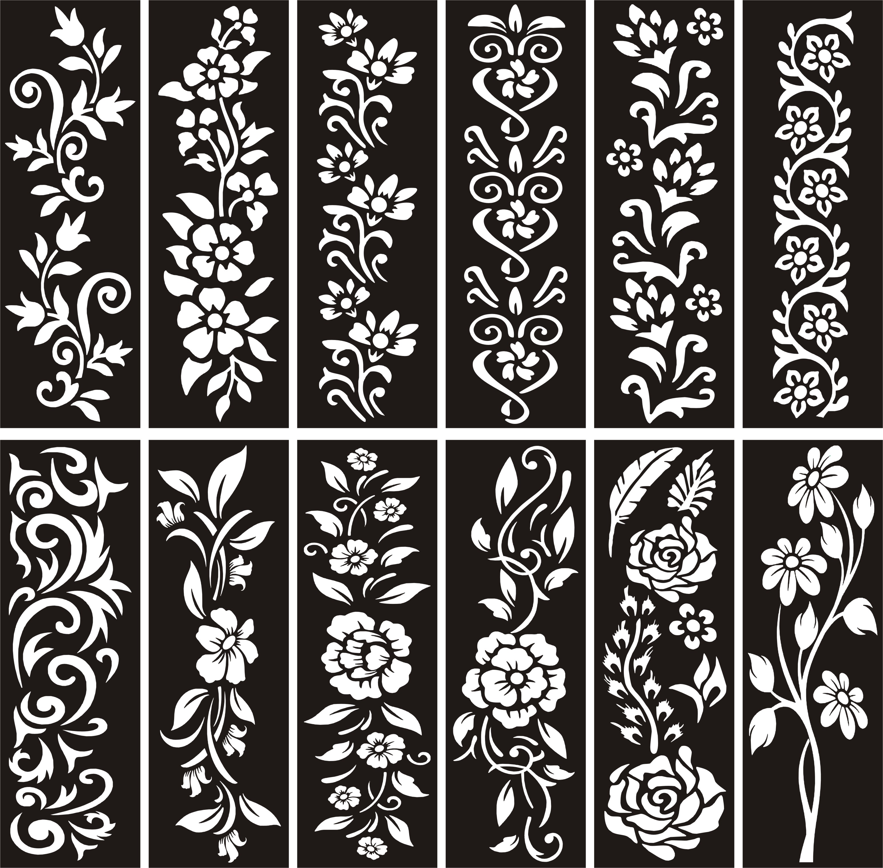 Pack of 12 Mehndi Henna Bail Design Stickers Stencils Daraz.pk