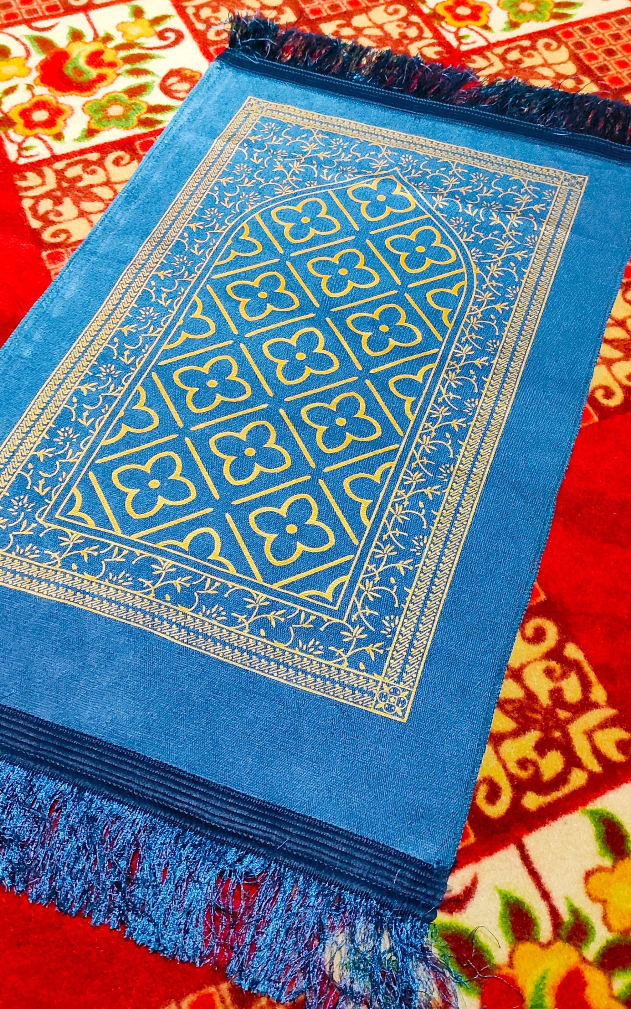 Imported Kids Mini Janamaz / Muslims Prayer Rug ( Turkish Thin Plush Velvet )