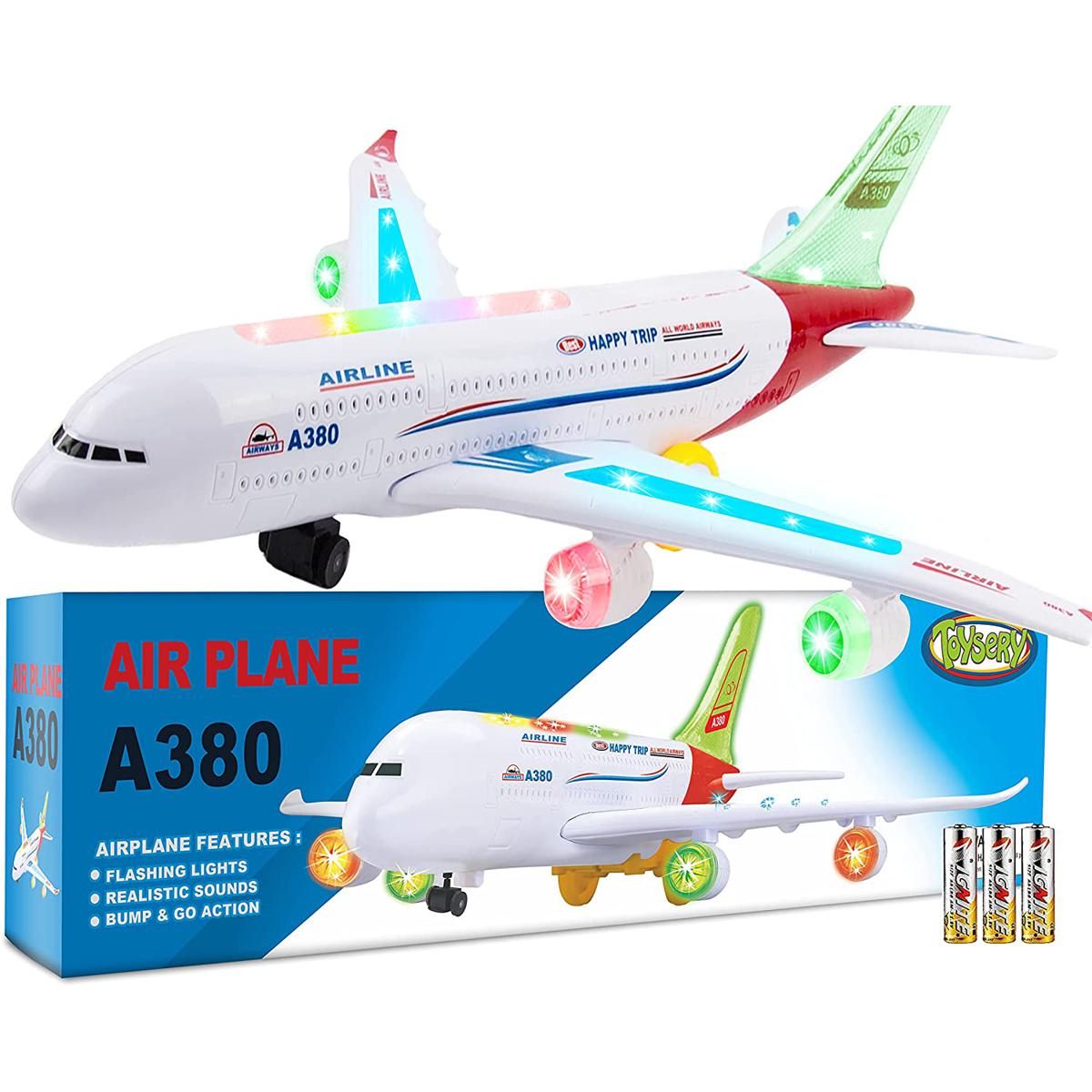 Airbus A380 Airlines Model Aeroplane Electric Toy Lights Sounds Kids