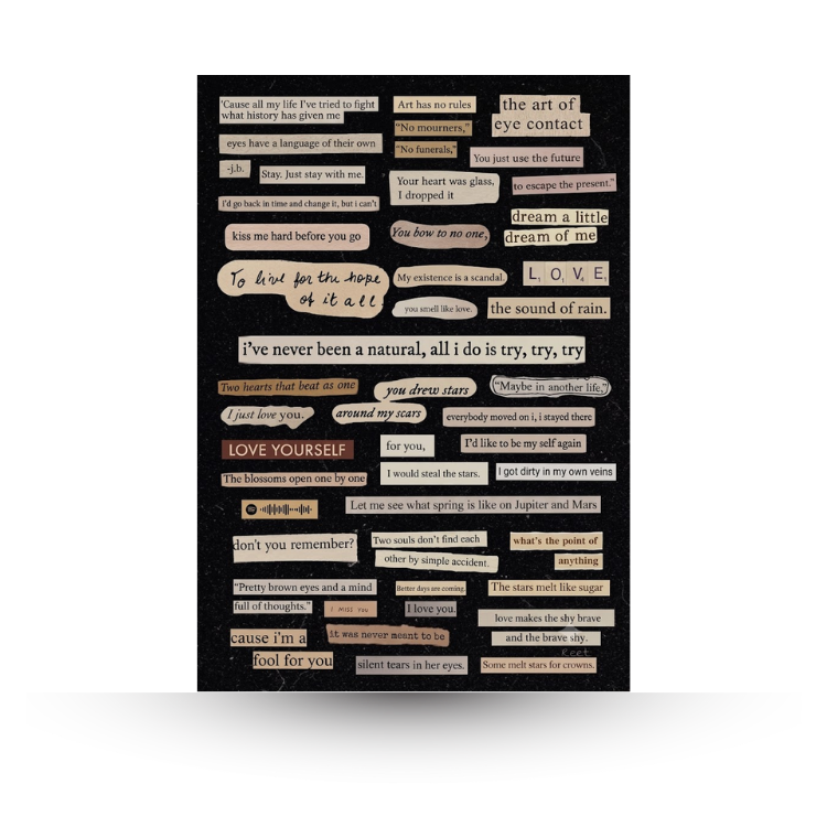 Black Aesthetic Lines Mini Sticker Sheet | Journal Aesthetic Stickers - Uncut and A6 Sized (10x15cm) Art for Laptops, Journals, and More - Express Yourself Creatively for Girls and Boys