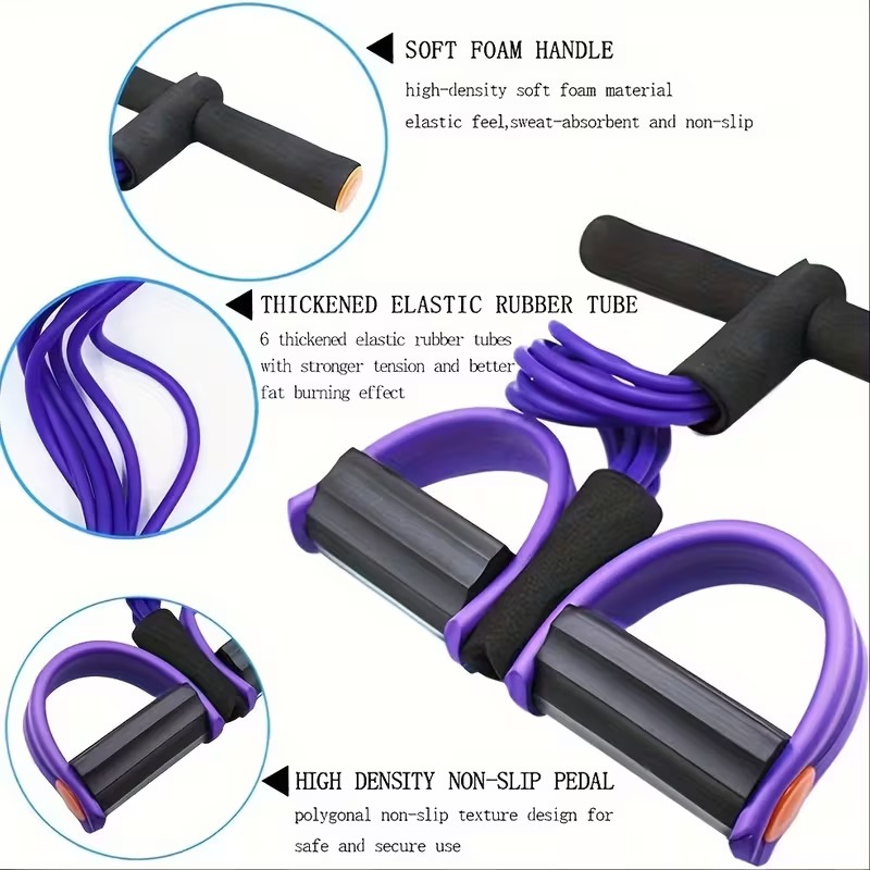 Pull Reducer Resistance Training Bands Tummy Trimmer Bally Fat Burner Body Exerciser Weight Loss Home Gym Home Workout Arm Muscle Builder Double Pull Rope Body Trimmer Pedal Exerciser Yoga Crossfit Exercise Arm Exercise Tummy Body Building Training Unisex