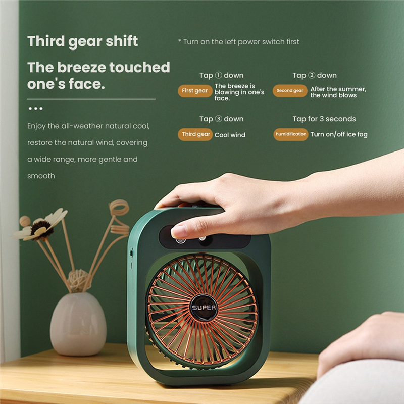 Conditioning Fan Desk Misting Fan Cooling USB Rechargeable Humidifier