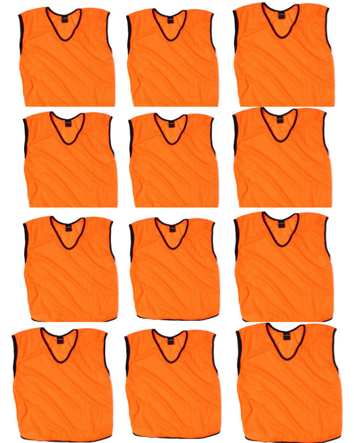 Football bibs Football Bibs Vest In Mesh Training Vest  Orange vest football hockey vest 12 Pcs.