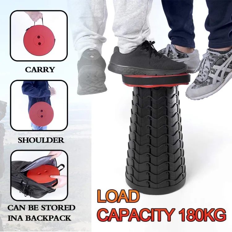 Portable Retractable Folding Stool Chair | Latest Smart Outdoor Foldable, Collapsible Lightweight Seat Chair Stool for Camping Traveling, Picnic, Car, Easy to Carry Anywhere | Mama Baby Online Store