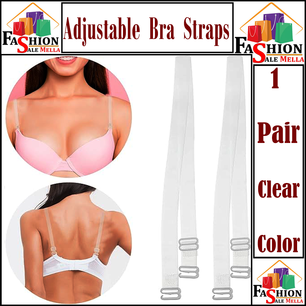 Fashion Adjustable Bra Straps Colourless Slim Silicon- 1pair