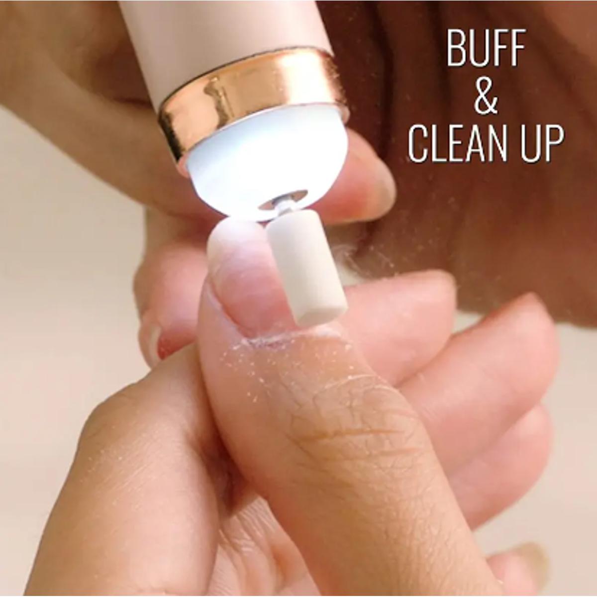 Rechargeable Flawless Saloon Nails Kit, Electronic Nail File and Full Manicure and Pedicure Tool