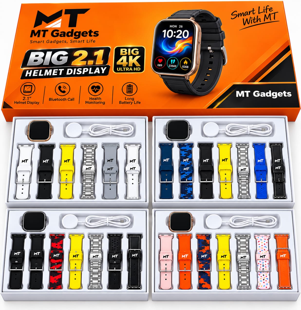 MT Smart watch Y80 Smart Watch 2.02 inch high-definition large screen high configuration version+8 strap combination+case