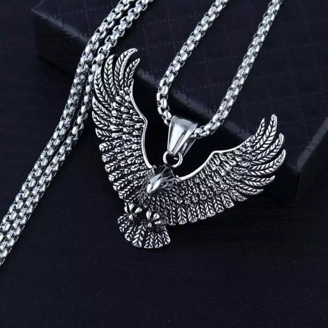 New High Quality Silver stainless steel Eagle Locket pendant Necklace For Men/Boys Top Trending