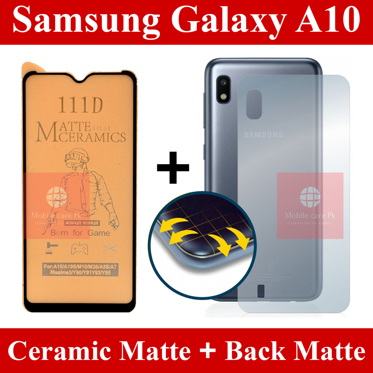Tempered Glass Samsung M10 Glass Back Cover Samsung Galaxy