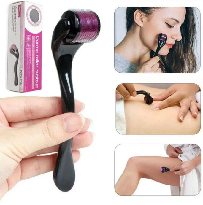New Derma Roller 0.5 Mm 540 Needles Hair & Reduce Fine Lines for Smooth Skin