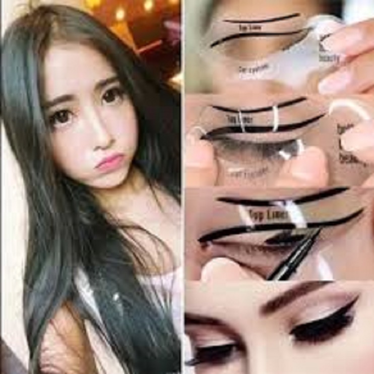 6 Pcs Professional Eyeliner Stencil Set - Perfect Winged Liner & Cat Eye Template - Easy Makeup Shaping Tool for Beginners