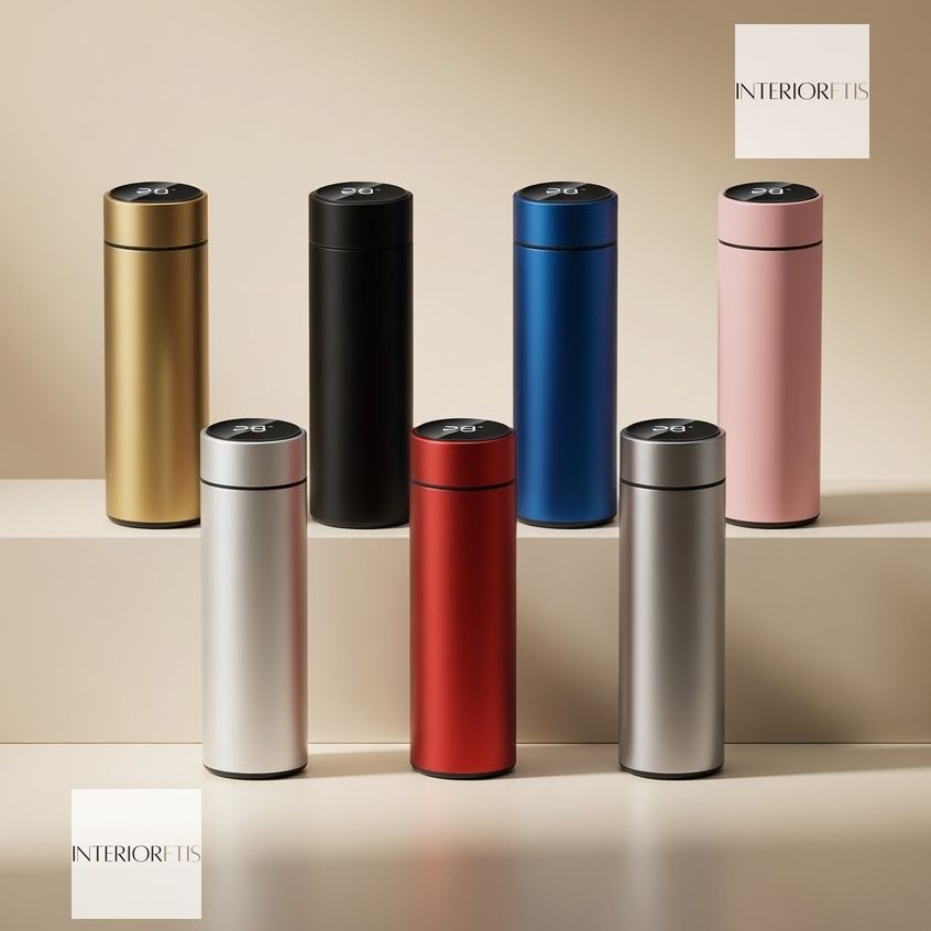Digital Water Bottle, LED Temperature Display, Hot Cold Vacuum Flasks, stainless Steel Thermos, LED 500ML Smart Thermos