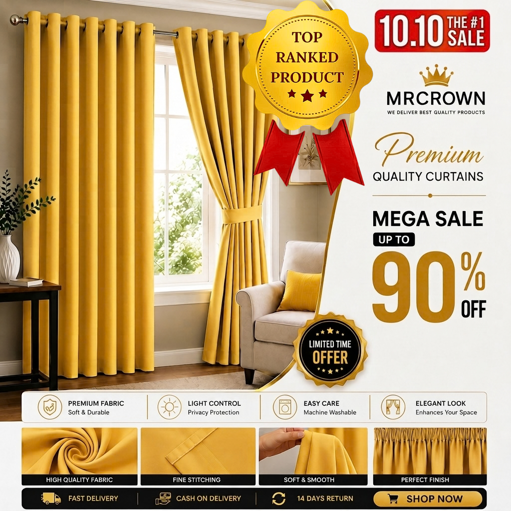 (Export Quality) Curtains for Room  Curtains for Bedroom & Drawing Room – Curtains for Kitchen & Room Window  Parday for Door and Window Stylish  Parda & Parday with Stainless Steel Rings (W50 x L84 Inches)