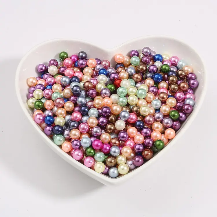 4 6 8 10mm Colorful Glass Beads Imitation Pearl Beads Loose Spacer