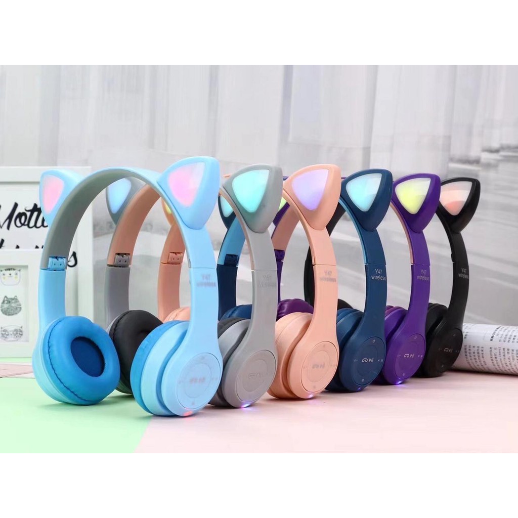 Cat Headphones for Girls  P47M Bluetooth Wireless Headphone for Mobile PC & Laptop