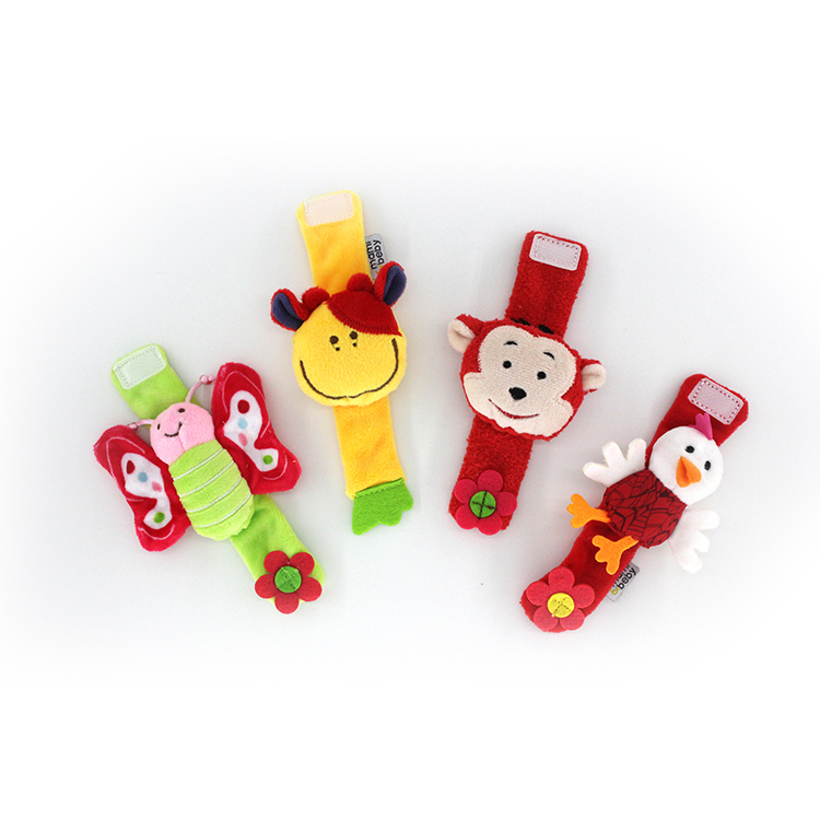 Baby Wrist Rattle Toy – Soft Animal Wristband for Infants 0-12 Months, Sensory Development & Early Learning, Newborn Rattle Bracelet Baby Toy