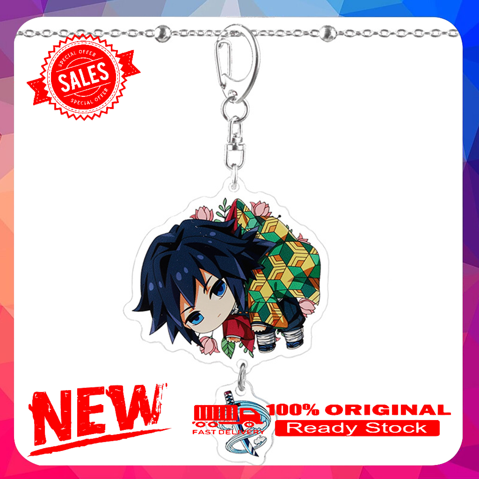 Keyring Japanese Anime Design Decorative Acrylic Demon Slayer Key Chain for Key Daraz.pk