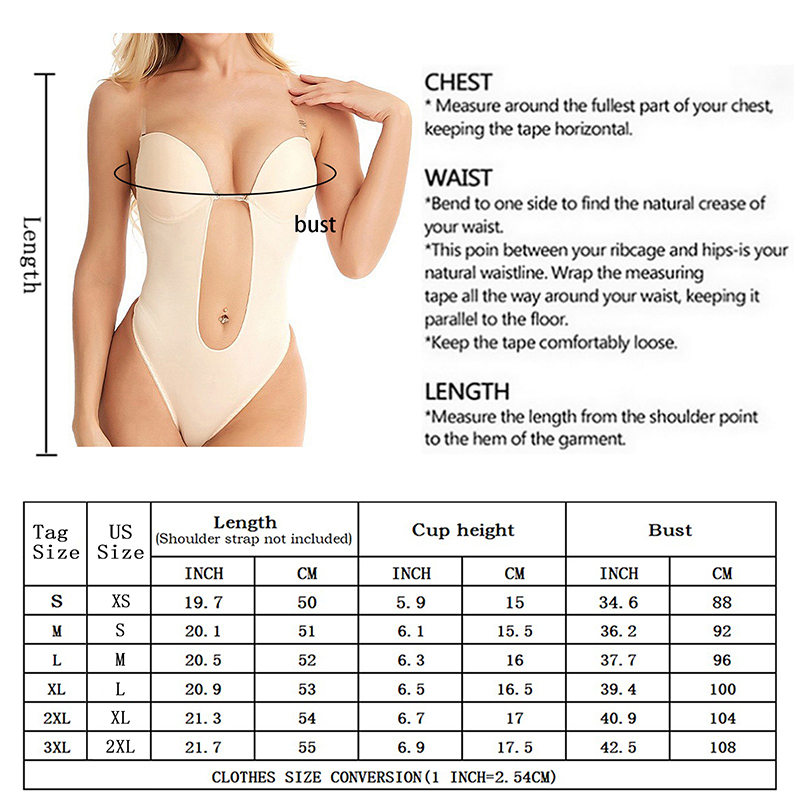 Invisible Shaper Bra Sexy Bodysuit Corset Backless Deep V-Neck U Plunge  Thong Waist Trainer Clear Strap Padded Push Up Shapewear - AliExpress