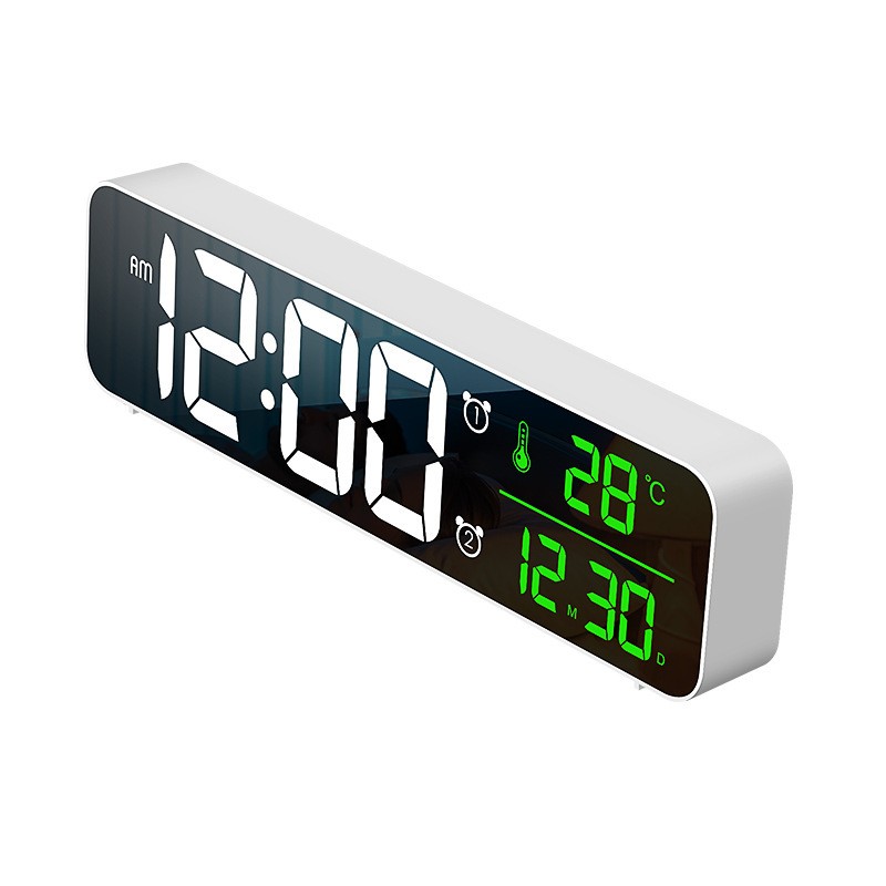 LED Mirror Clock Electronic Clock Alarm Clock Hanging LargeScreen LED