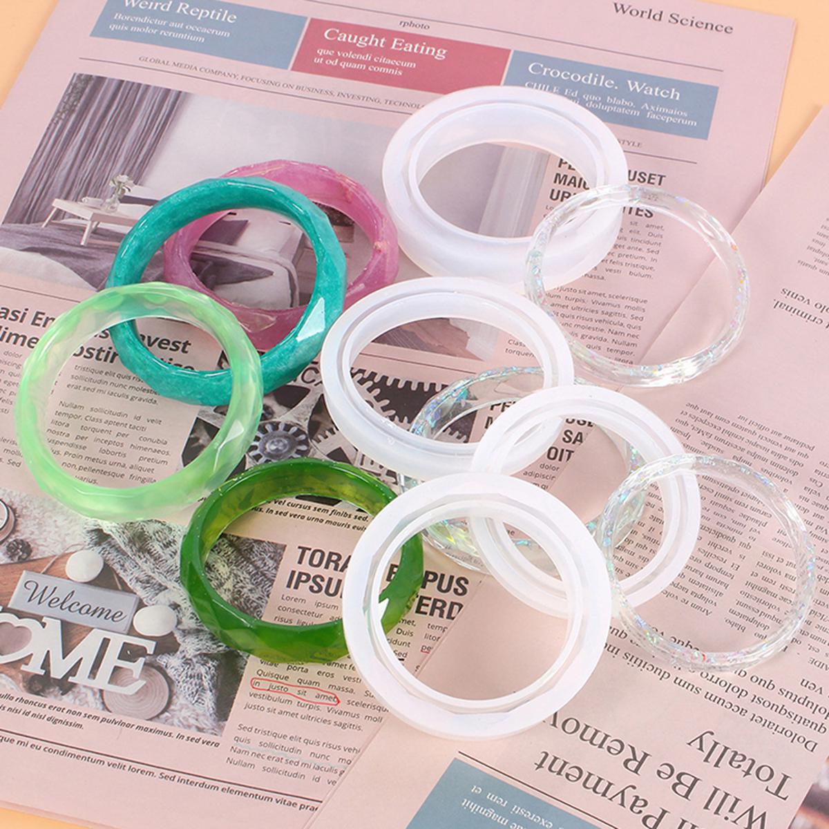 1Pc Silicone Bangle Mold Round Silicone Mold For DIY Jewelry Dried Flower Resin Rhombus Bracelet Model Casting Mould Tools Conbo I430199030
