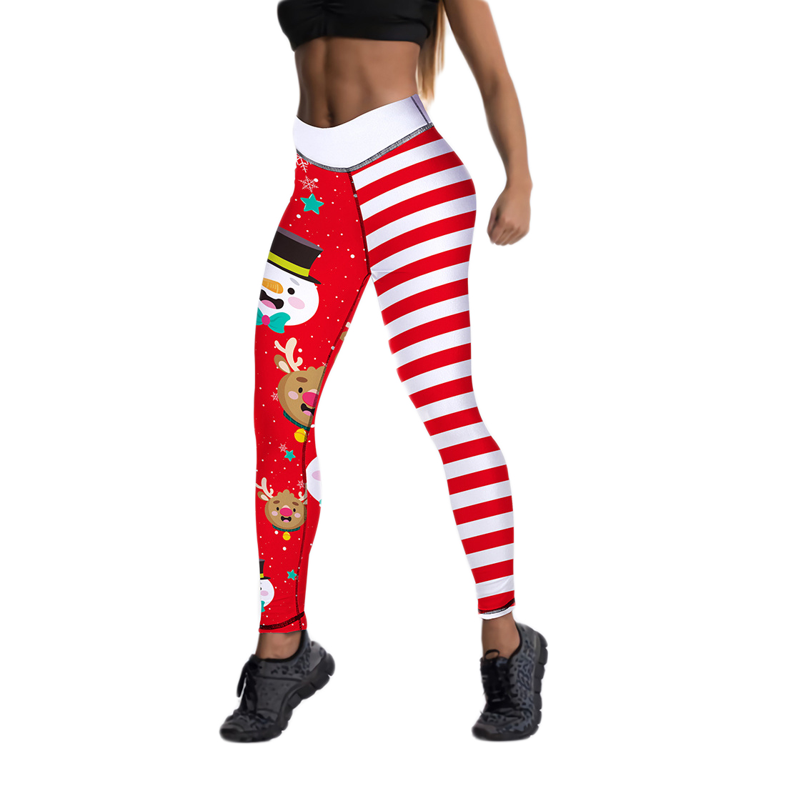 High Waist Elasticity Women Printed 