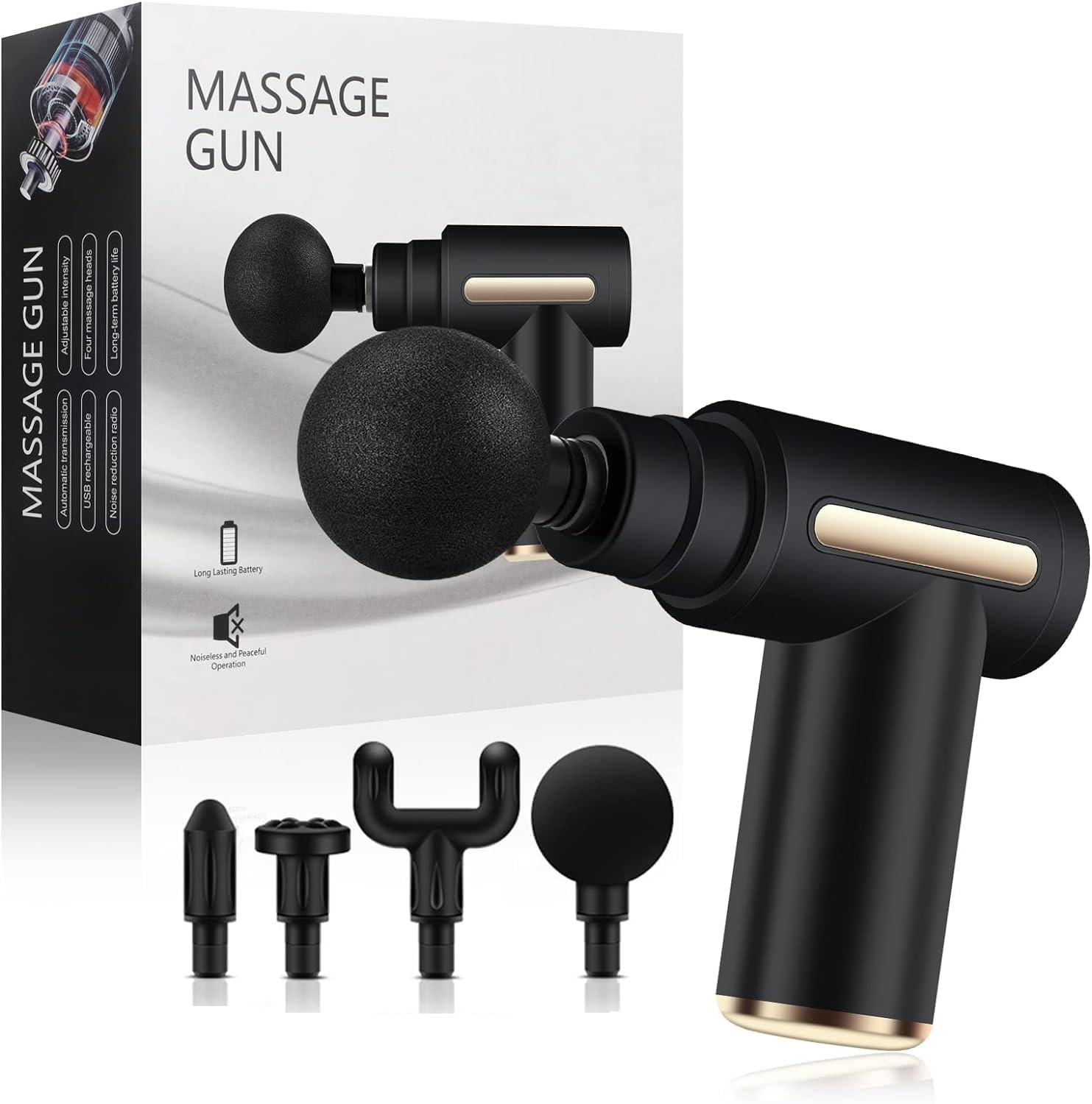 Massage Gun Small Travel Tool Massage Gun Deep Tissue Percussion Handheld Portable Muscle Massager Tool for Full Body Pain Relief