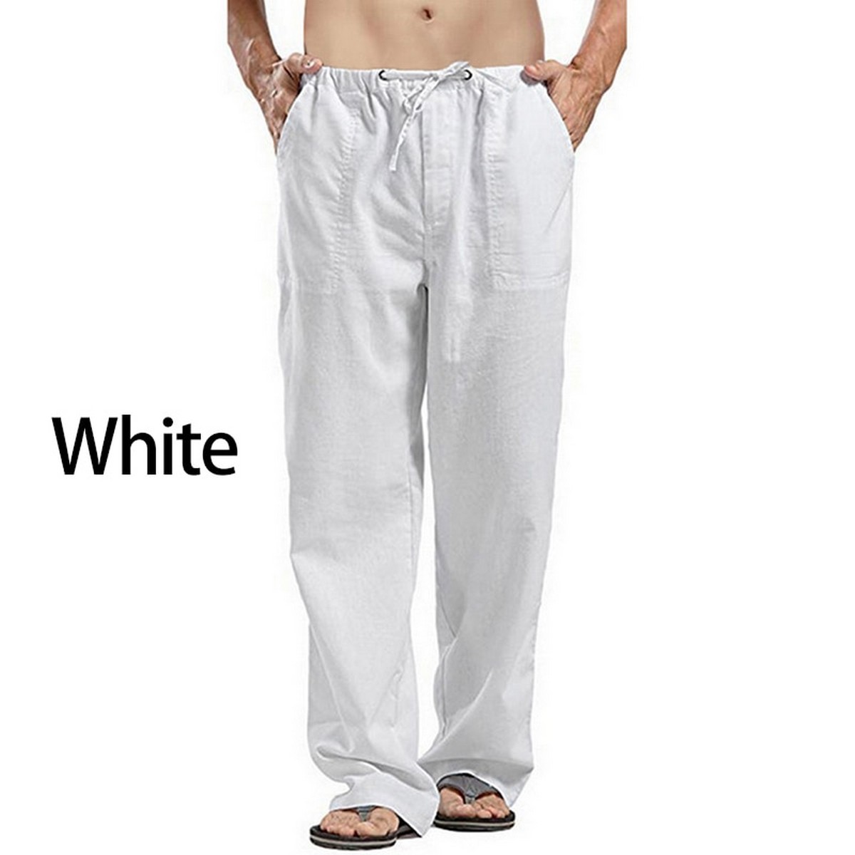 Simple Linen Casual Loose Pants 