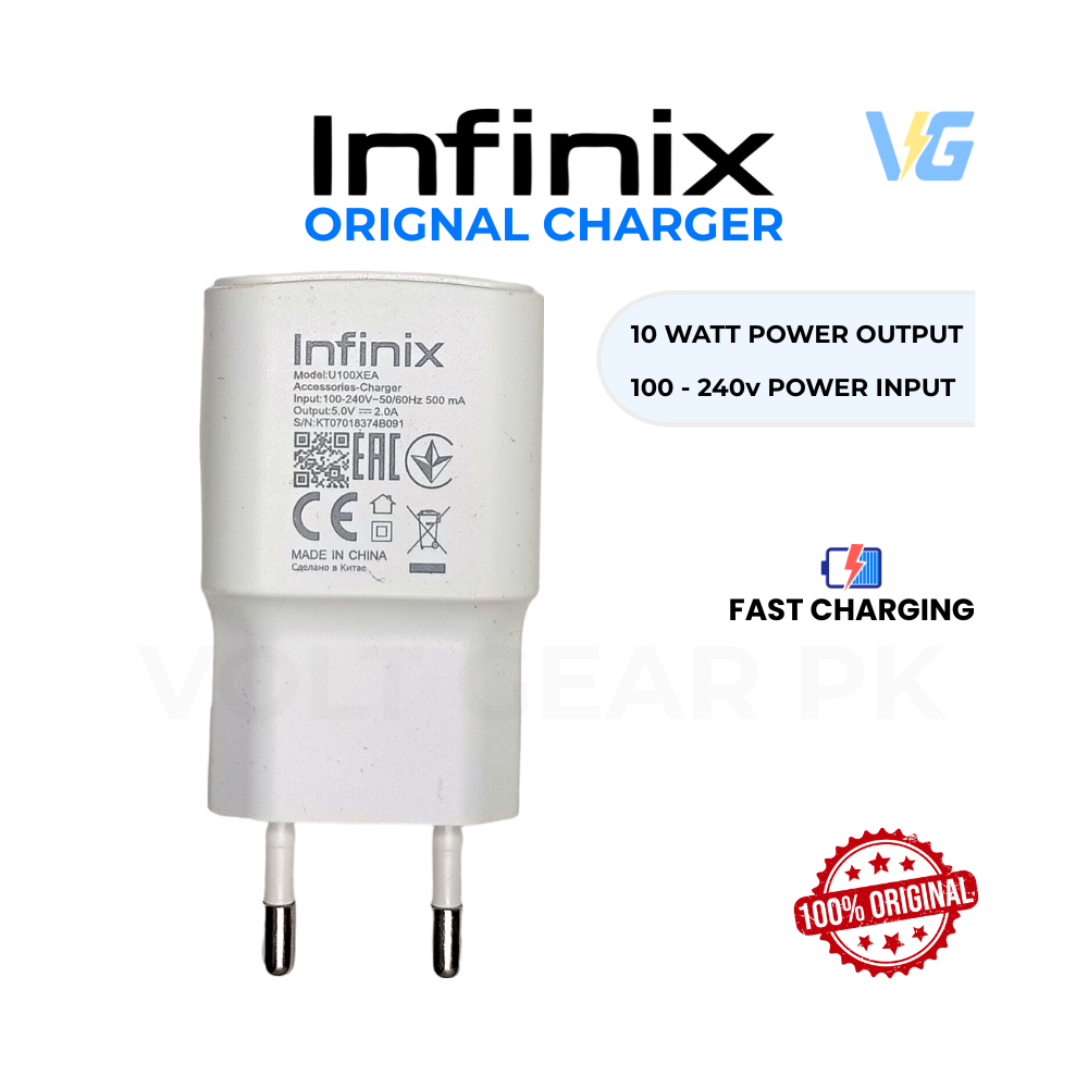 Infinix Fast Charger 10W / 18W – With Type C & Micro USB Cable – Android Fast Charging Adapter | Type A to C Cable | Infinix Wall Charger + Data Cable | Adopter with Data Cable | 11.11 Sale | 12.12 Sale