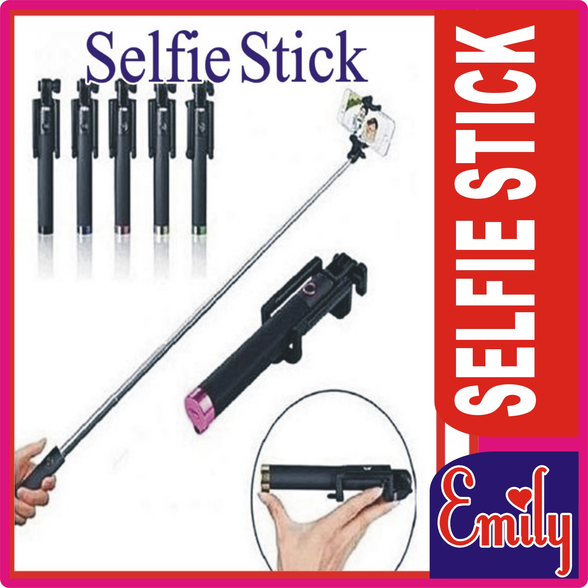 Selfie Stick Extendable 32 inches length steel made with Audio Cable Wire Black color Selfie Stick For Smartphones & Digital Cameras steel rod made high quality  Selfie Stick For Smartphones & Digital Cameras High Quality Extendable steel Rod heavy duty