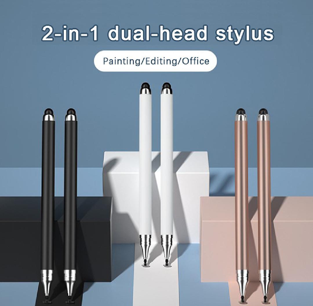 2 in 1 Stylish Universal Stylus Pen for Tablet Mobile Phone Pad Screen Podazz |  Stylish Universal Practical Dual-use Capacitive Tablet Stylus Pen Exquisite Double-headed Silicone Disc Drawing Tablet Phone Capacitor Pen