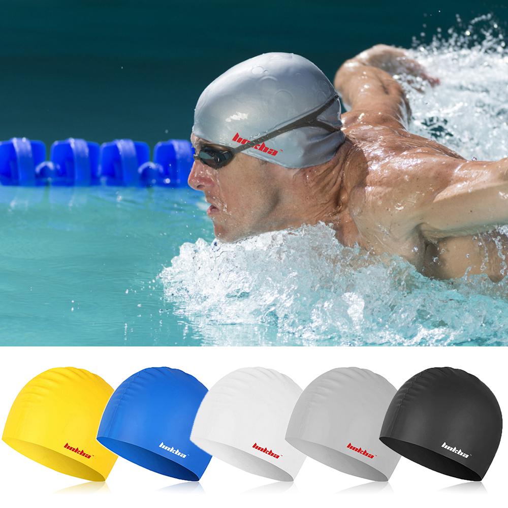 Silicone Swimming Cap – Waterproof Swim Hat with Ear Protection for Kids, Men & Women (Long Hair Friendly)