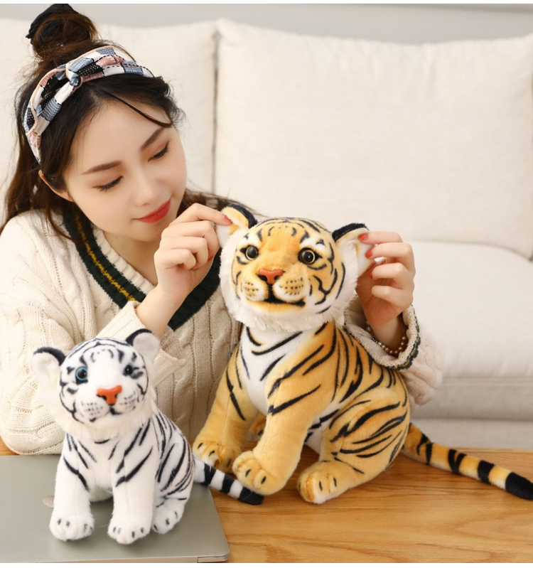 Baby Tiger Plush Toy Stuffed Soft Wild Animal Forest Tiger Pillow Dolls For Kids Birthday Gift 25Cm