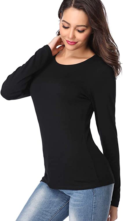 Sharrys Full Sleeves T shirt For Womens Basic Plain 100% Organic Cotton t shirt For Girls New arrivals Casual Summer Wear ( Black )