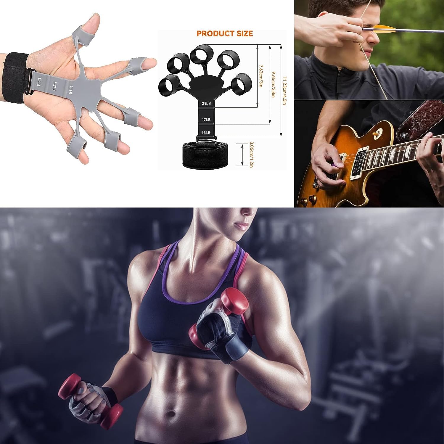 Face Value Finger Extensor Exerciser, Rubber Muscle Trainer, Adjustable Silicone Hand Grip Enhancer, Finger Trainer with Wristband, Hand Strengthening Device, for Strength Training, Therapy, Muscles