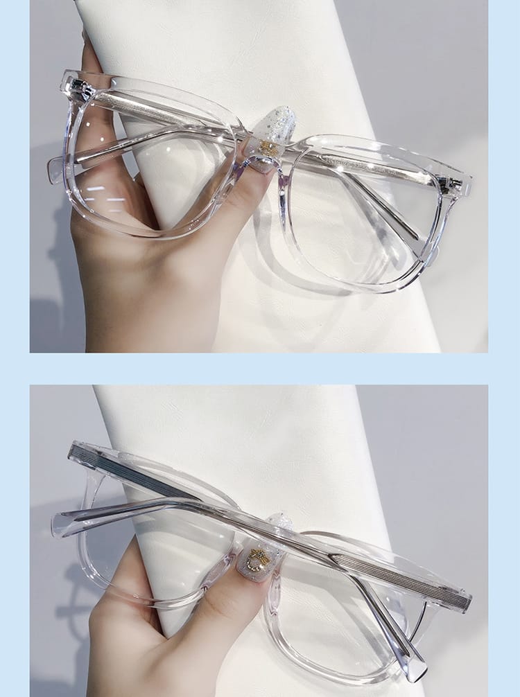Original Transparent Square Frame Glasses for Men - Women Clear Lens Glasses Anti Blue Frame Spectacles For Men And Women random design random colour