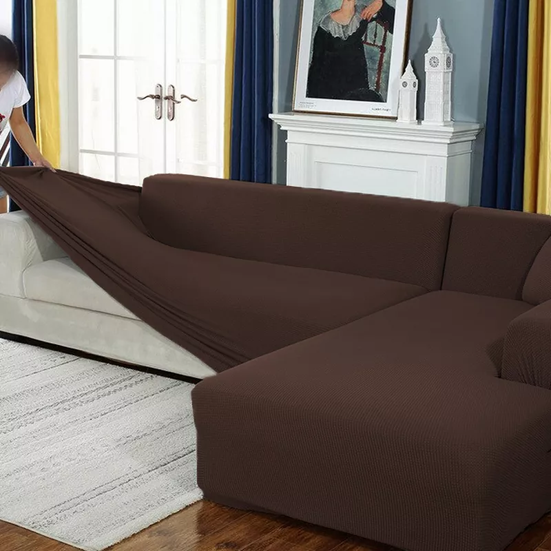 Fine Jersey Sofa Cover 1 to 7 Seater & L Shape Jersey Covers Slips 1 2 3 4 5 6 7 8 & 2+2 3+2 3+3 3+4 4+4 Standard and Jumbo Size & L Shape