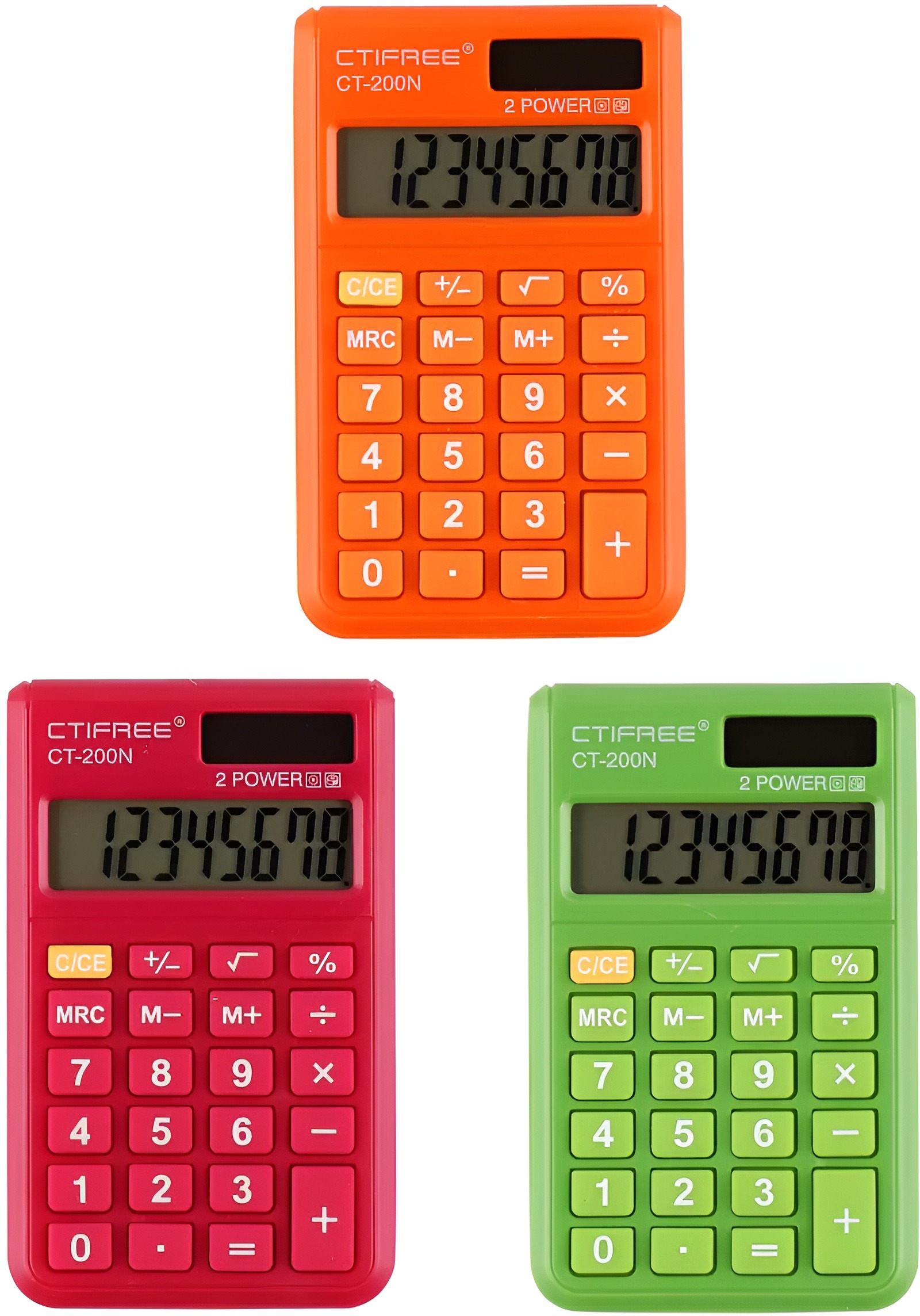 CTIFREE Kids-Pocket Calculator LCD Display Modern Colors