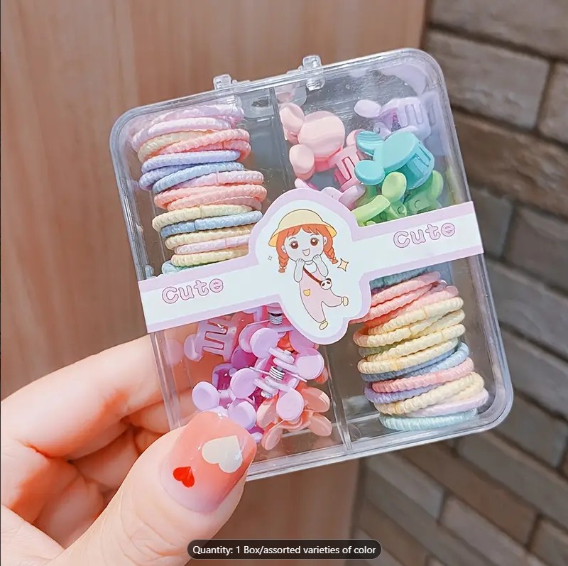 Children's Cute Candy Cartoon Rubber Bands & Girls Colorful Elastic Hair Bands - Lovely, Durable, and Sweet Hair Accessories for Kids, Ponytails, Braids, and More | High Elastic Hair Ties with Cartoon & Animal Designs, Stickers, and Mixed Styles