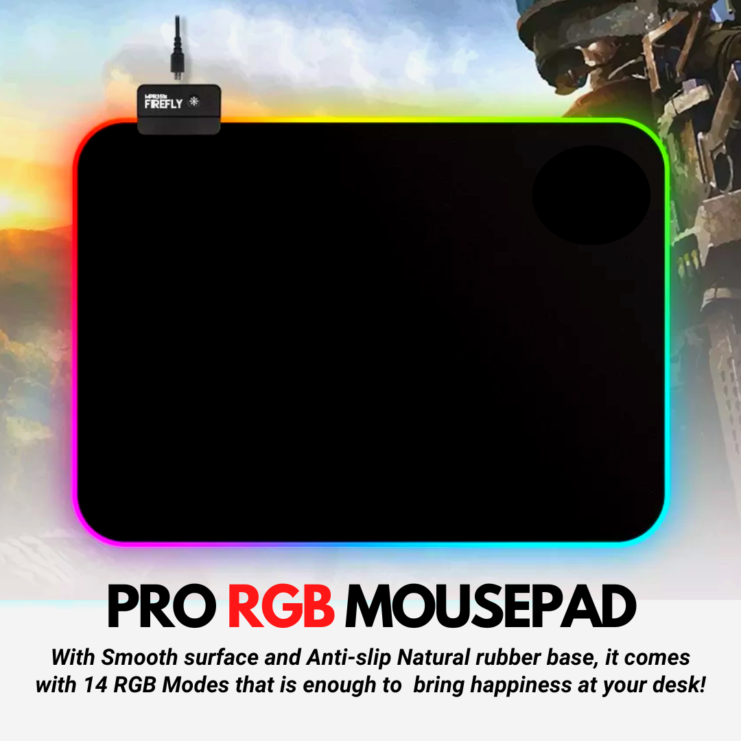 High-Quality XXL RGB Gaming Mouse Pad SMALL & Large Size with Gel Wrist Pad - Extended & Small Led Soft Cloth Mousepad Mat with Non-Slip Rubber Base & 14 Lighting Modes for Gamers, PC Computer, Laptop, Office - (800×300×4mm) - Black - FunBug