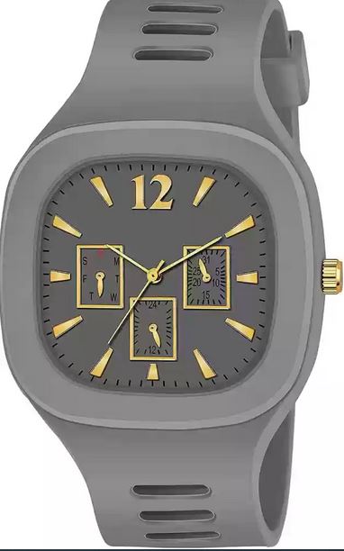 Trendy Stylish Square Dial Smooth Silicon Straps Casual Watch Stylish Analog Watch for Boys Men's