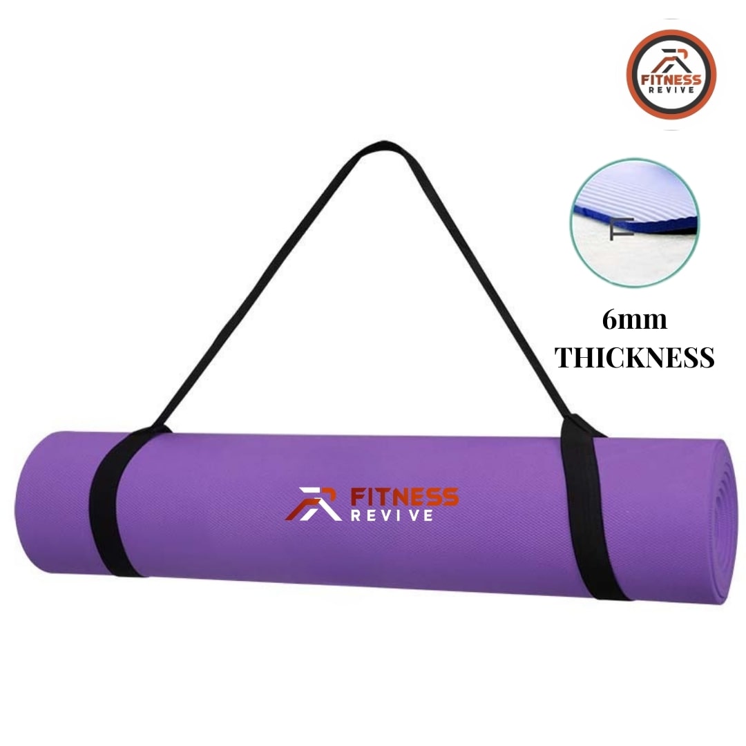 6mm Yoga Mat Best Quality / Prices Anti slip mats with free Shoulder Strap. Fitness Zone