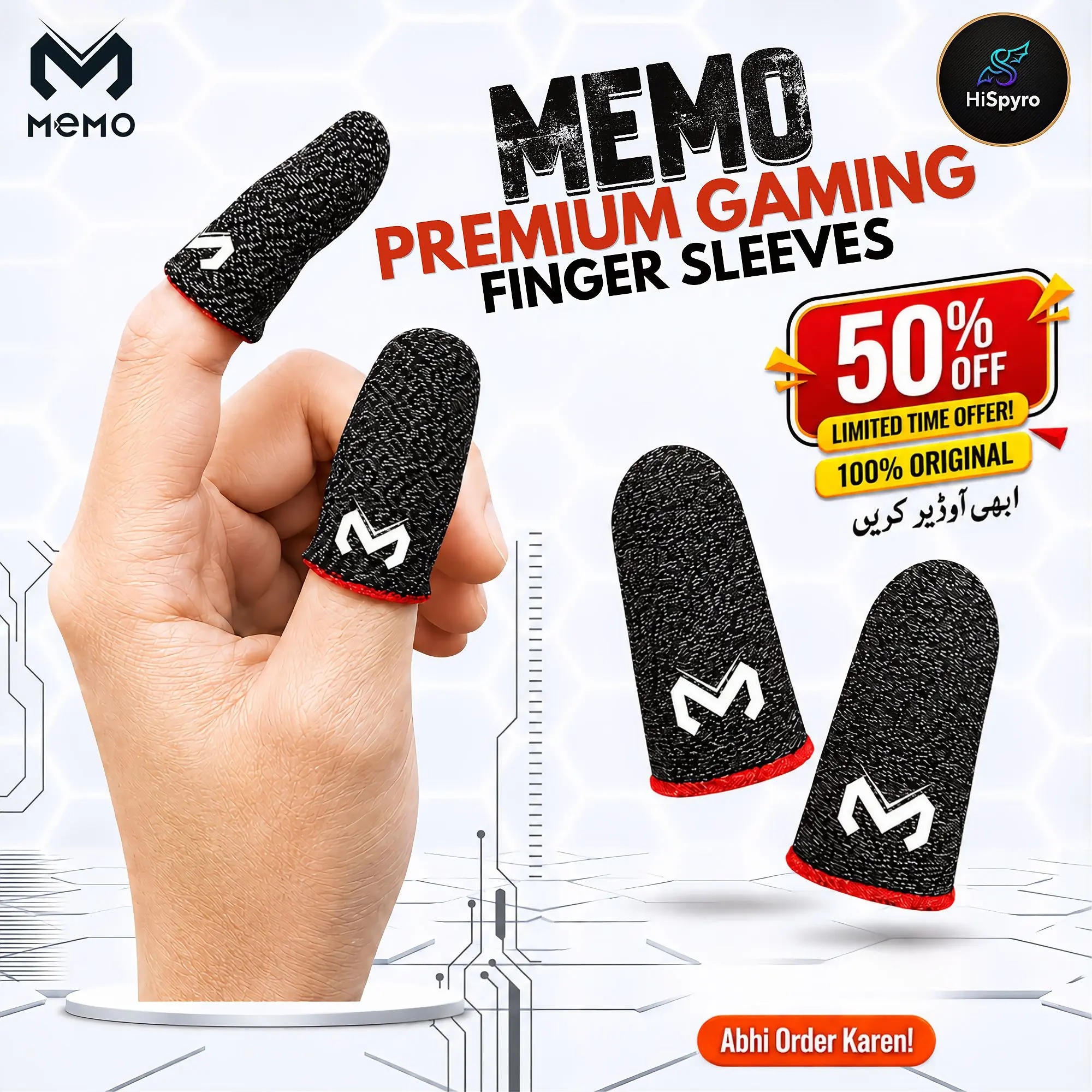 MEMO Simple Finger Sleeve Gaming Gloves for PUBG & Free Fire High Quality Finger Sleves | MEMO Gaming Finger Sleeves for Mobile Gamers, Breathable & Sweatproof Finger Gloves for PUBG / Free Fire Best Quality Anti-Slip Thumb Sleeves