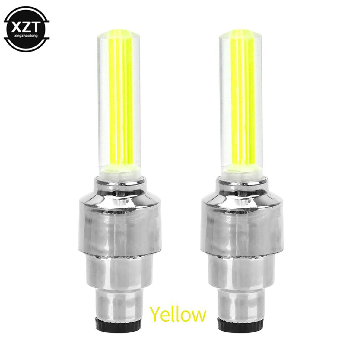 2 Pcs LED Flash Waterproof Bicycle Accessories Wheel Tyre Tire Valve