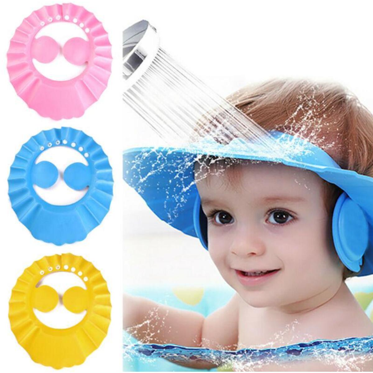 Baby Shower Cap Adjustable Hair Wash Hat For Kids Ear Protection Kids Shampoo Cap Durable Protect Eye Water-proof